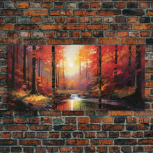 Carregar imagem no visualizador da galeria, Fall Wall Art, Fall Forest, Forest Print, Sunset, Canvas Print, Set Of 3 Prints, Wall Art, 3 Piece Wall Art, Farmhouse Art, Bookshelf Decor