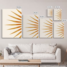 Carregar imagem no visualizador da galeria, Glamorous Sunburst Wall Art, Art Deco, Framed Canvas Print, Starburst Print, Atomic Age Art, Gold Sun Art, Wall Decor, Home Decor