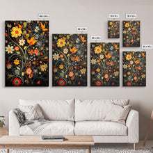 Load image into Gallery viewer, Boho Style Wall Art, Framed Canvas Print 3 Piece Set, Boho Chic, Gifts For Girlfriend, Boho Home Decor, Botanical Floral Art, Botanical Art