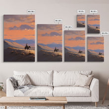 Load image into Gallery viewer, Cowboy Wall Art, Sunset Print, Landscape Wall Art, Canvas Print, Wall Art, 3 Piece Wall Art, Gift For Men, Ranch House Decor, Western Art