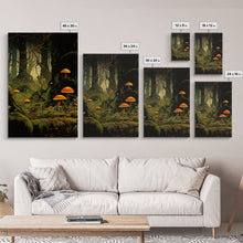 Carregar imagem no visualizador da galeria, Forest Wall Art, Mushroom Art Print, Trees Art, Canvas Print, Wall Art, 3 Piece Wall Art, Modern Home Decor, Above Bed Art, Indie Room Decor
