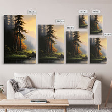 Carregar imagem no visualizador da galeria, Forest Wall Art, Trees Art Print, Sunset Art, Forest Wall Art, Canvas Print, Wall Art, 3 Piece Wall Art, Dorm Room Art, Ranch House Decor
