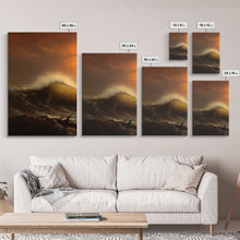 Load image into Gallery viewer, Beneath The Roaring Sea, Seascape Painting, 3 Piece Set, Framed Canvas Print, Cool Wall Art, Office Decor, Above Sofa Art