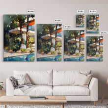 Load image into Gallery viewer, Architecture Print, Mid-century House Art,  Canvas Print, Wall Art, 3 Piece Wall Art, Real Estate Gift, Family Room Art, Entryway Prints