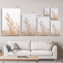 Load image into Gallery viewer, Beautiful Set of 3 Pampas Grass Beach Ocean Shore Photography Prints Minimalist Modern Art Neutral Coastal Room Decor Framed Canvas Wall Art