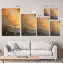 Carregar imagem no visualizador da galeria, 3 Piece Sunrise Ocean Painting On Canvas, Abstract Sea Landscape Painting, Original Textured Wall Art, Coastal Painting, Sunrise Painting