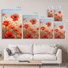 Load image into Gallery viewer, Beautiful Red Flowers, Wildflower Art, Framed Canvas Prints, 3 Piece Set, Triptych, Wall Art, Botanical Art, Floral Decor, Boho Style Art