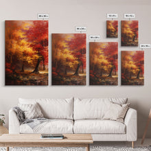 Carregar imagem no visualizador da galeria, Fall Decor, 3 Piece Wall Art Set, Autumn Forest Oil Painting Canvas Prints, Fall Decorations, Halloween Art, Fall Forest Landscape Painting