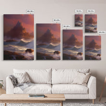 Carregar imagem no visualizador da galeria, 3 Piece Art Set, Seascape Painting Canvas Print, Beach House Decor, Sunset Painting, Original Painting, Boho Style Living Room Art