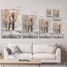 Carregar imagem no visualizador da galeria, 3 Piece Winter Scene, Framed Canvas Prints, Triptych Christmas Painting, Christmas Decor, Winter Art, Christmas Wall art, Xmas Art