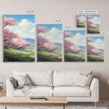 Load image into Gallery viewer, Cherry Blossom Art, Landscape Print, Mountain Wall Art, Canvas Print, Set Of 3 Prints, Wall Art, 3 Piece Wall Art, Country Home Decor