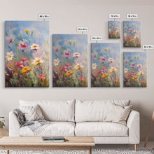 Cargar imagen en el visor de la galería, Flower Print, Wildflower Wall Art, Wildflower Meadow, Canvas Print, Set Of 3 Prints, Wall Art, 3 Piece Wall Art, Above Bed Art, Boho Print
