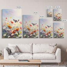 Carregar imagem no visualizador da galeria, Butterly Wall Print, Wildflower Wall Art, Wildflower Meadow, Canvas Print, Set Of 3 Prints, Wall Art, 3 Piece Wall Art, Botanical Art