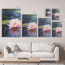 Load image into Gallery viewer, Lotus Wall Art, Floral Art Print, Water Lily Art, Canvas Print, Wall Art, 3 Piece Wall Art, Boho Wall Art, Farmhouse Wall Art, Closing Gift