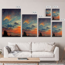 Carregar imagem no visualizador da galeria, Forest Sunset Wall Decor, Oil Painting Style, 3 Piece Wall Art, Ready To Hang Canvas Print, Cool Unique Living Room Wall Art Decor