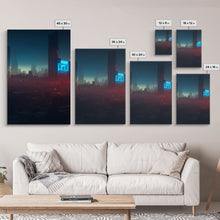 Load image into Gallery viewer, Cyberpunk Cityscape, Cyberpunk Concept Art at Sunset, Cool mancave art, 3 Piece Canvas Decor, 3 Piece Wall Art, Ready To Hang Canvas Prints