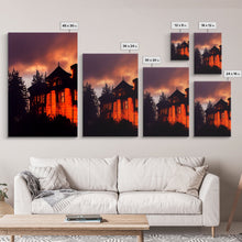 Carregar imagem no visualizador da galeria, 3 Piece Canvas Wall Decor, Ready To Hang Canvas Prints, Victorian Style Haunted House, Spooky Halloween Wall Art Decor