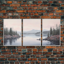 Load image into Gallery viewer, Beautiful Pacific Northwest Landscape, 3 Piece Framed Canvas Print Set, Washington Seattle Landscape Painting, PNW Decor, Oregon Art
