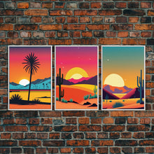 Load image into Gallery viewer, Desert Canvas Prints, Nature Prints Wall Art Set, Framed Canvas Prints Wall Decor, 3 Piece Wall Art Set, Southwestern Decor, Original Art