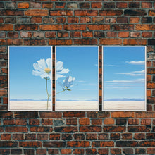 Carregar imagem no visualizador da galeria, Flower Art Print, Cosmos Flower, Minimalist Art, Canvas Print, Wall Art, 3 Piece Wall Art, Ranch House Decor, Living Room Prints, Office Art