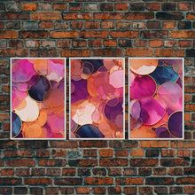 Carregar imagem no visualizador da galeria, Girly Wall Art, Vibrant Wall Print, Abstract Art Print, Canvas Print, Wall Art, 3 Piece Wall Art, Living Room Prints, Office Wall Decor