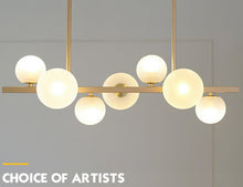 Carregar imagem no visualizador da galeria, Modern Light Luxury Chandelier with Horizontal Pipe Suspension for Kitchen