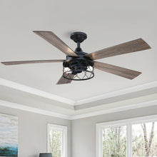 Carregar imagem no visualizador da galeria, 52" Windmill Industrial Downrod Mount Reversible Ceiling Fan with Lighting and Remote Control