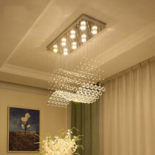 Carregar imagem no visualizador da galeria, Luxury Rectangle LED Crystal Lamp for Dining Room, Living Room