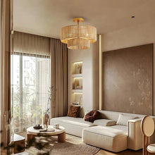 Carregar imagem no visualizador da galeria, 3-Light Traditional Farmhouse Wabi-Sabi Flush Mount Light