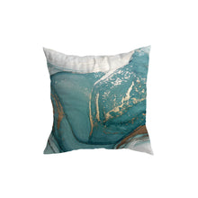 Carregar imagem no visualizador da galeria, Turquoise Gold Marble Pattern Cushion Covers