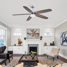 Carregar imagem no visualizador da galeria, 52" Dicken Farmhouse Downrod Mount Reversible Ceiling Fan with Lighting and Remote Control
