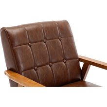 Carregar imagem no visualizador da galeria, Accent Chairs Set of 2 with Side Table, Mid Century Modern Accent Chair, Wood and Fabric Armchairs Side Chair, Lounge Reading Comfy Arm Chair for Living Room, Bedroom, Office