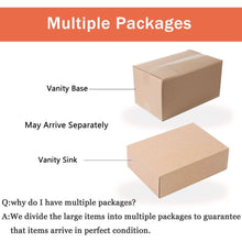 Carregar imagem no visualizador da galeria, 24" Modern Design Float Bathroom Vanity With Ceramic Basin Set, Wall Mounted White Oak Vanity With Soft Close Door, KD-PackingD-Packing Pieces