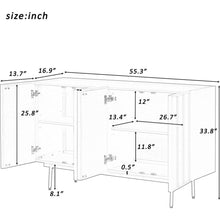 Carregar imagem no visualizador da galeria, Modern Cabinet with 4 Doors, Suitable for Living Rooms, Entrance and Study Rooms.