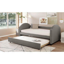 Carregar imagem no visualizador da galeria, Full size Upholstered Daybed with Twin Size Trundle, Wood Slat Support, Gray(OLD SKU :LP000118AAE)