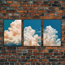 Cargar imagen en el visor de la galería, Cloud Wall Art Triptych 3 Piece Set Blue Wall Art Abstract Art Print Minimalist Wall Art Indigo Art Maximalist Deco Sky Wall Art Sky Print