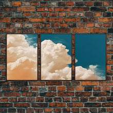 Load image into Gallery viewer, Cloud Wall Art Triptych 3 Piece Set Blue Wall Art Abstract Art Print Minimalist Wall Ar Indigo Art Maximalist Deco Sky Wall Art Sky Print