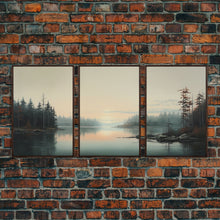 Carregar imagem no visualizador da galeria, Framed Canvas Wall Art Set of 3 Oil Painting Forest Tree Prints Minimalist Neutral Art Modern Farmhouse Wall Decor, Boho Art