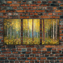 Carregar imagem no visualizador da galeria, Forest Wall Art, Trees Art Print, Wildflower Wall Art, Canvas Print, Wall Art, 3 Piece Wall Art, Birthday Gift, Farmhouse Wall Art, RV Decor