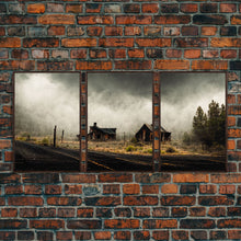 Carregar imagem no visualizador da galeria, Abandoned Ghost Town, Wild America, 3 Piece Wall Art, Ready To Hang Canvas Print, Cool Living Room Wall Art Decor