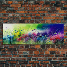Load image into Gallery viewer, Framed Canvas Print of Colorful Wild Flower Field - Gallery-Wrapped Artwork - Ready to Hang - High Quality Artwork - Panoramic Art
