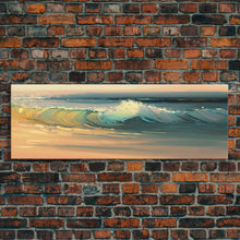 Load image into Gallery viewer, Panoramic Ocean Beach canvas prints Sea landscape Nautical photo Coastal canvas print Sea wave canvas Extra large wall art Ready to hang