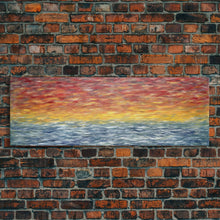 Carregar imagem no visualizador da galeria, Abstract Ocean Horizon Wall Art, Colorful Abstract, Framed Abstract Print Art, Sunset, Sea, Vibrant Art, Panoramic, Wall Art, Canvas Print
