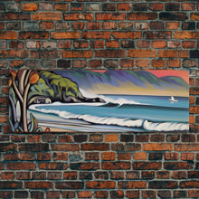 Carregar imagem no visualizador da galeria, Abstract Beach Canvas Art Print, Sea, Ocean, Seascape, Nature, Waves, Beach House Art, Wall Decor, Panoramic, Wall Art, Canvas Print