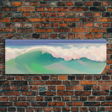 Carregar imagem no visualizador da galeria, Abstract Seascape Canvas Art Print, Sea Foam, Ocean, Nature, Waves, Beach House Art, Wall Decor, Panoramic, Wall Art, Canvas Print