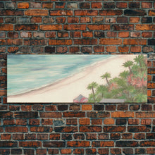 Load image into Gallery viewer, Beach Scene Art Canvas Print, Seashore, Seascape, Canvas Beach Wall Art, Tropical Beach, Waves Wall Art, Panoramic, Wall Art, Canvas Print
