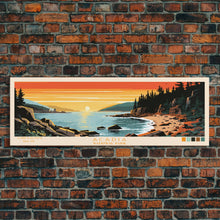 Carregar imagem no visualizador da galeria, Acadia National Park, Panoramic Maine Travel Art, National Park Print, Minimalist Travel Art, Midcentury Modern Style Landscape
