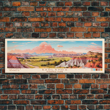 Carregar imagem no visualizador da galeria, Badlands National Park, Panoramic South Dakota Travel Art, National Park Print, Minimalist Travel Art, Midcentury Modern Style Landscape