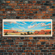 Carregar imagem no visualizador da galeria, Badlands National Park, Panoramic South Dakota Travel Art, National Park Print, Minimalist Travel Art, Midcentury Modern Style Landscape