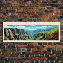 Load image into Gallery viewer, Black Canyon Of The Gunnison National Park, Panoramic Colorado Travel Art, National Park Print, Minimalist Travel Art, Midcentury Modern